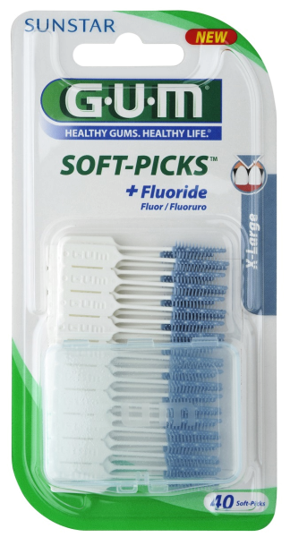 GUM Soft-Picks fogköztisztító kefe fluoriddal - XXL méret, 40 db