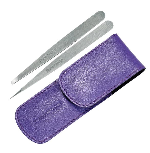 Tweezerman Petite Tweeze Set csipeszkészlet lila tokban