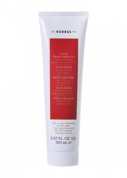 KORRES Wild Rose - vadrózsás hámlasztó hatású arctisztító, 150 ml