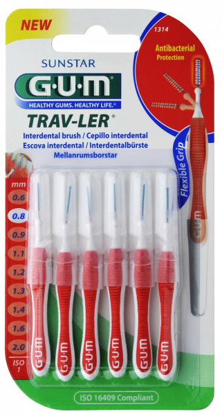 GUM TRAV-LER fogközi kefék, 0,8 mm-es, 6 db 