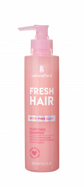 Lee Stafford Fresh Hair tisztító sampon rózsaszín agyaggal, 200 ml