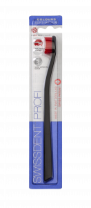 SWISSDENT COLOURS fogkefe Soft-Medium, fekete-piros