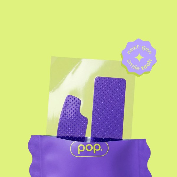 Pop Purple Whitening Strips, lila fogfehérítő csíkok azonnali hatással, 7 db