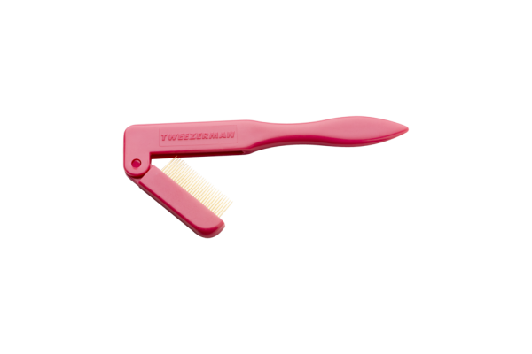 Tweezerman Folding Lash Comb - összecsukható szempillafésű, rózsaszín