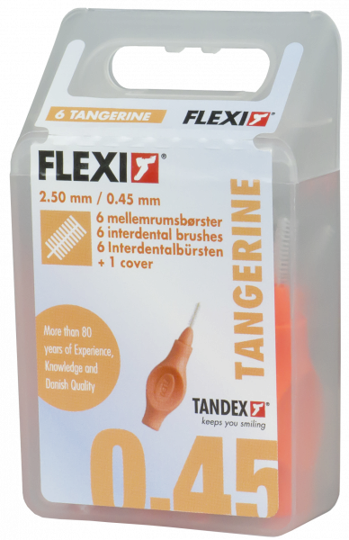 Tandex Flexi Tangerine fogköztisztító, 0,45 mm, 6 db