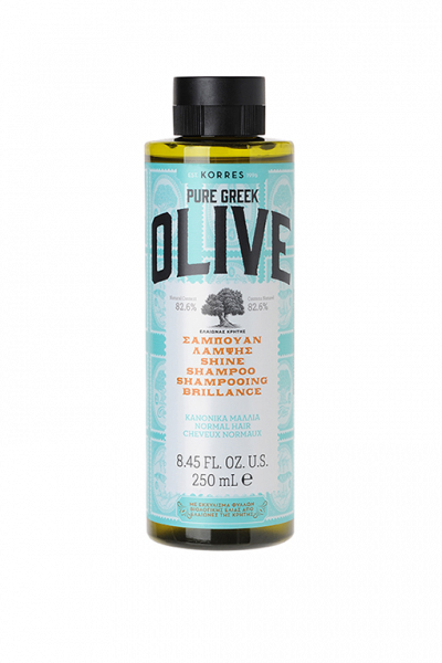 KORRES Shampoo Olive Shine olívaolajos sampon normál hajra, 250 ml