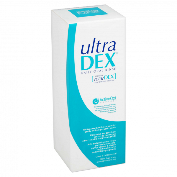 UltraDEX szájöblítő a rossz lehelet ellen fluoridokka, 250 ml
