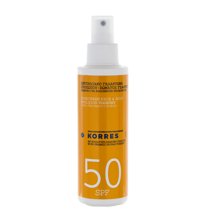KORRES Sunscreen Emulsion Yoghurt – SPF50 napozó emulzió, 150 ml
