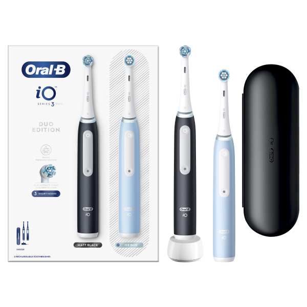 Oral-B iO Series 3 matt fekete/jégkék Duo elektromos fogkefe