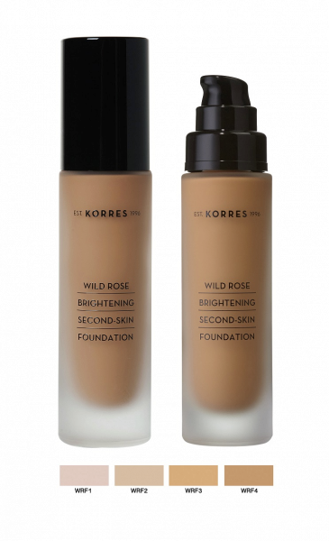KORRES Wild Rose Make-up -  világosító make-up vadrózsa illattal és SPF15 fényvédő faktorral, WRF4 árnyalat, 30 ml