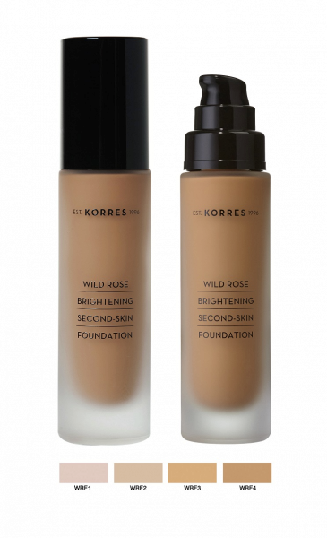 KORRES Wild Rose Make-up - világosító make-up vadrózsa illattal és SPF15 fényvédő faktorral, WRF4 árnyalat, 30 ml