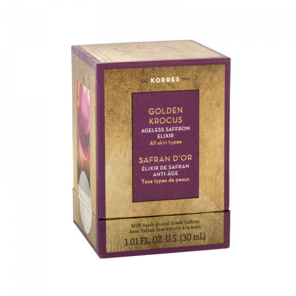 KORRES GOLDEN KROCUS Ageless Saffron Elixir Serum – sáfrány-elixír a bőr öregedése ellen, 30 ml