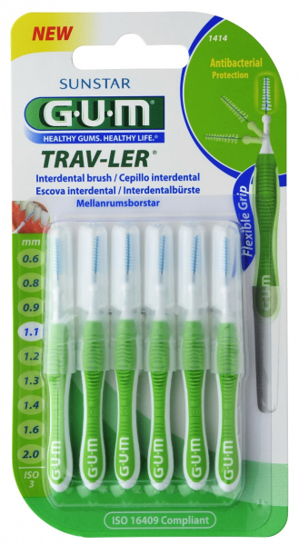 GUM TRAV-LER fogközi kefék, 1,1 mm-es, 6 db