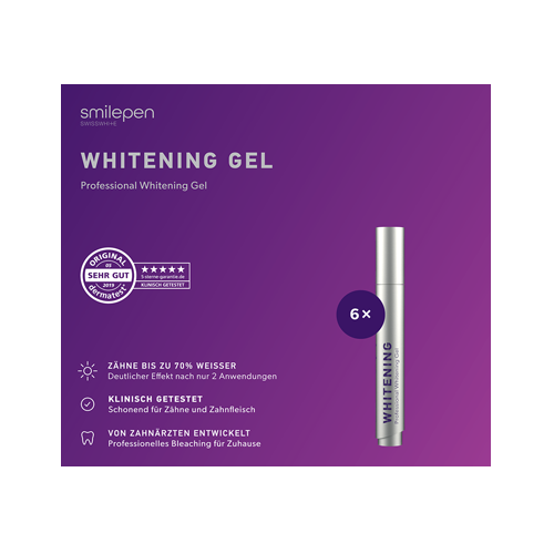 Smilepen Whitening Gel, fogfehérítő géltoll készlet (6x 5 ml)