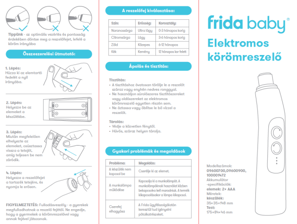Frida Baby Electric Nail Buffer, elektromos körömreszelő kisbabáknak