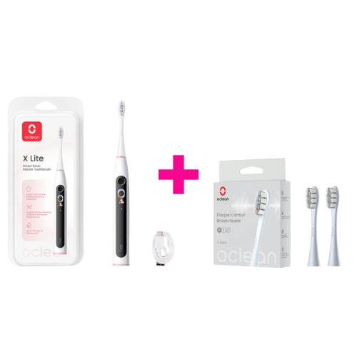 Oclean X Lite Grey szónikus fogkefe, szürke-rózsaszín