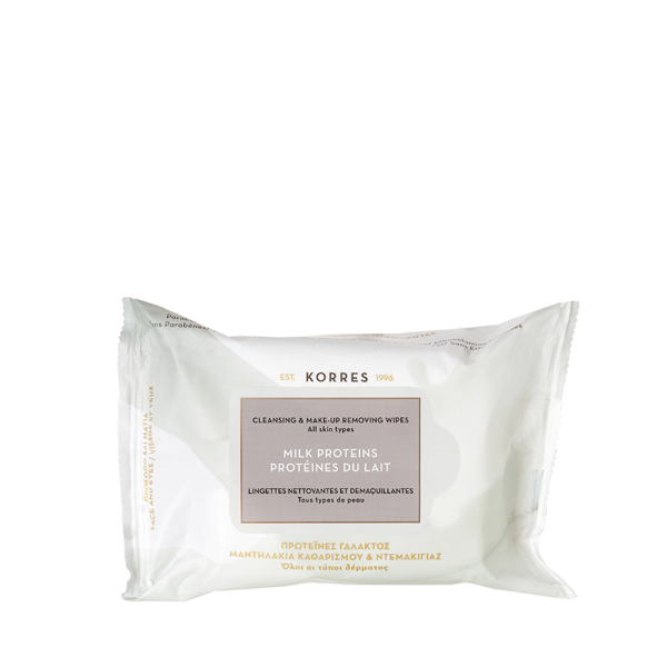 KORRES arctisztító kendők tejfehérjével, 25 db