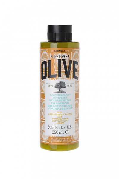 KORRES Shampoo Olive Nourishing olívaolajos sampon száraz/károsodott hajra, 250 ml