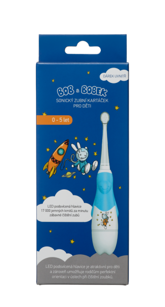 Bob és Bobek szónikus gyerekfogkefe egy űrhajóssal, 0-6 éves korig
