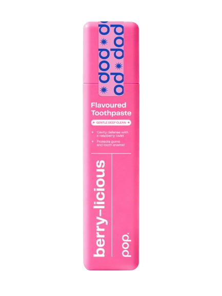 Pop Berry-licious, málna-menta ízű fogfehérítő fogkrém, 75 ml