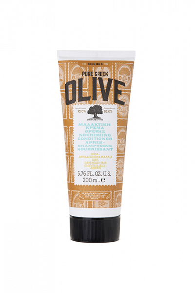 KORRES Conditioner Olive Nourishing – tápláló olívaolajos hajbalzsam, száraz és károsodott hajra, 200 ml