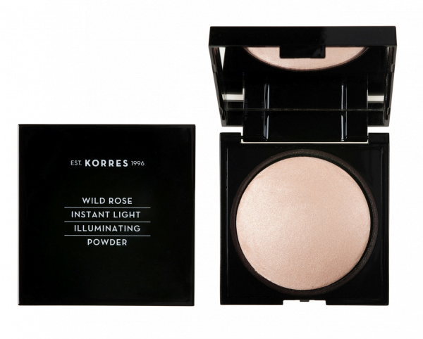 KORRES Wild Rose Illuminating Powder - ragyogást fokozó púder - kompakt púder vad rózsával, 4,5 g