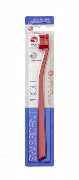 SWISSDENT COLOURS fogkefe Soft-Medium, piros