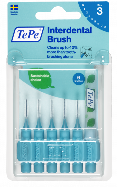 TePe Original fogköztisztító kefék bioműanyagból 0,6 mm, kék, 6 db