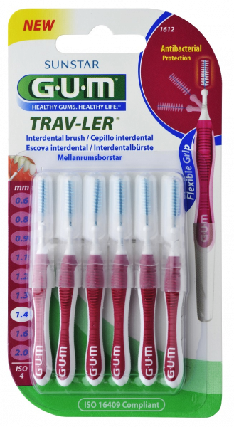GUM TRAV-LER fogközi kefék, 1,4 mm-es, 6 db