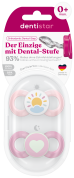 Dentistar fogszabályozó cumik 0-6 hónapos korig, rózsaszín