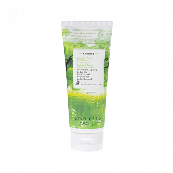 KORRES Little Body Milk Basil Lemon – Hidratáló testápoló tej bazsalikommal és citrommal úti csomagban, 40 ml