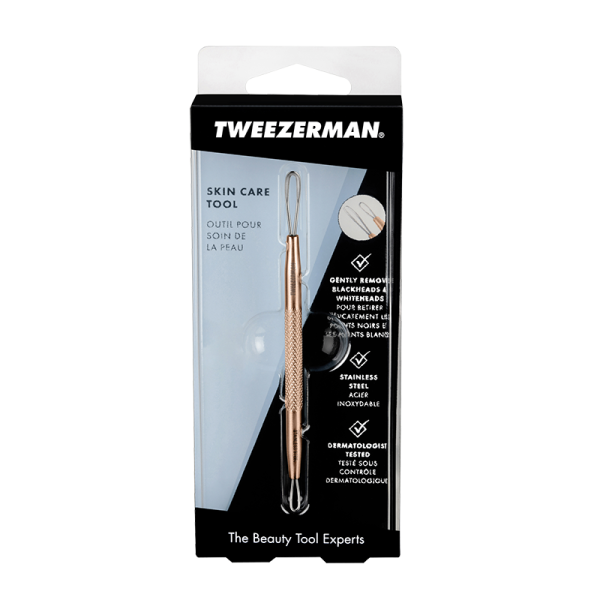 Tweezerman Mitesszereltávolító, kétoldalas kozmetikai eszköz, rose gold