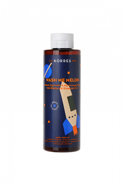 KORRES Wash me melon 2 az 1-ben sampon és tusfürdő kisfiúknak, 250 ml