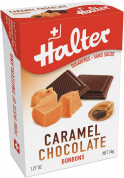 Halter Karamellás-csokoládés bonbonok (töltött, kemény cukorkák), 36 g