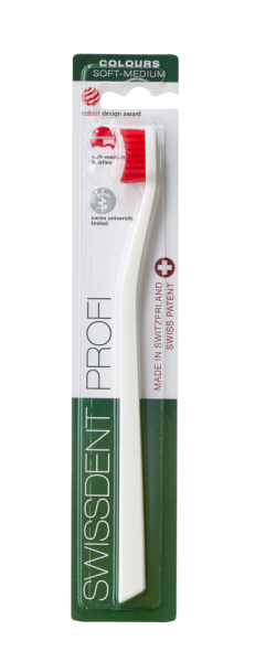 SWISSDENT COLOURS Soft-Medium, fehér-piros