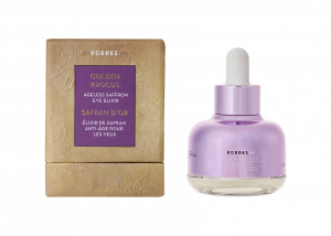 KORRES Golden Krocus Ageless Saffron Eye Elixir – sáfrány-elixír a szem környékére, 18 ml