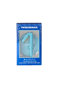 Tweezerman Limited collection szempilla és tükör szett - Majestic Turquoise  fésű és tükör
