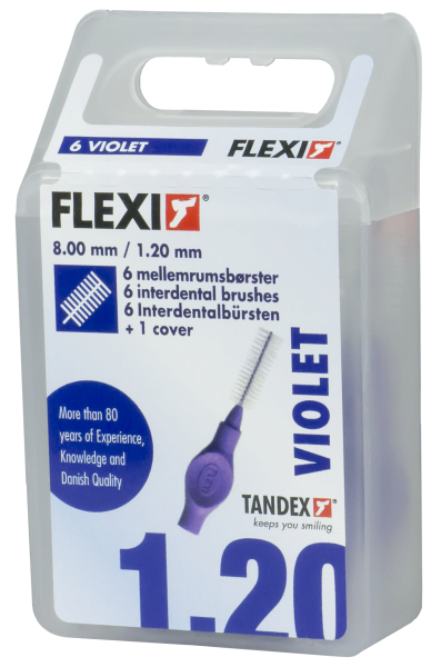 Tandex Flexi Violet fogköztisztító, 1,2 mm, 6 db
