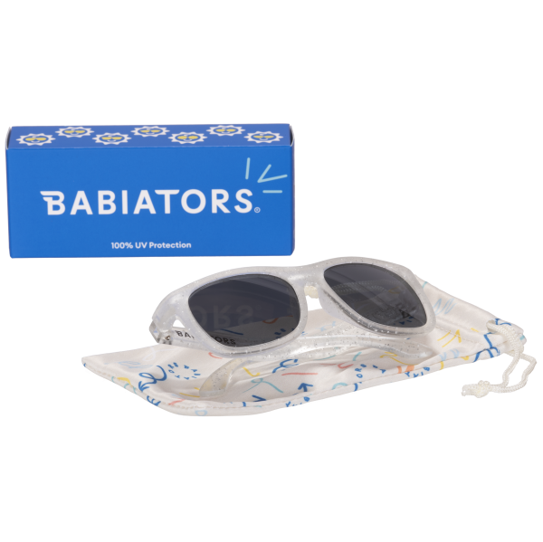 BABIATORS Navigator Silver Shimmer, napszemüvegek ezüst csillogás, 3-5 éves korig
