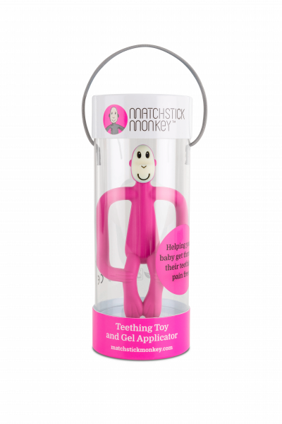 Matchstick Monkey fogzást segítő rágóka, rózsaszín