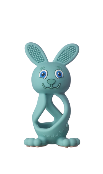 Brush-baby Bobbie Bunny rágóka, zöld, 0-3 éves korig