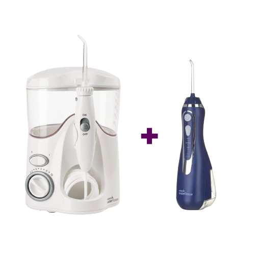 Waterpik Ultra (fehér) + Waterpik Cordless Advanced (kék) akciós szett