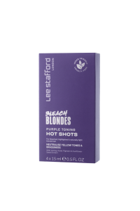 Lee Stafford Bleach Blondes Purple Toning Hot Shots - tonizáló kezelés, 4x 15 ml