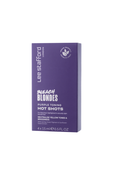 Lee Stafford Bleach Blondes Purple Toning Hot Shots - tonizáló kezelés, 4x 15 ml