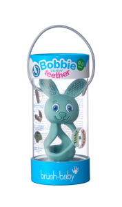 Brush-baby Bobbie Bunny rágóka, zöld, 0-3 éves korig