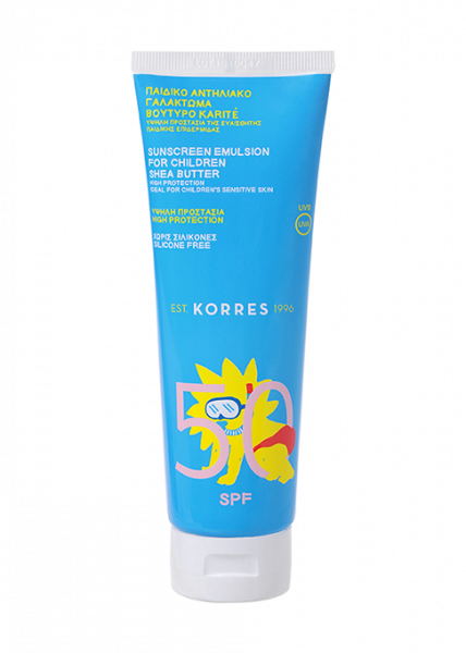 KORRES Shea Butter Kids Emulsion SPF 50 – naptej gyerekeknek, shea vajjal 250 ml