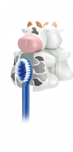 Miradent Funny Tehénke, fogkefetartó két tapadókoronggal