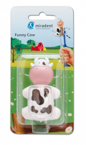 Miradent Funny Tehénke, fogkefetartó két tapadókoronggal