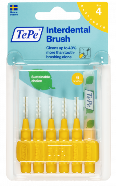 TePe Original fogköztisztító kefék bioműanyagból 0,7 mm, sárga, 6 db