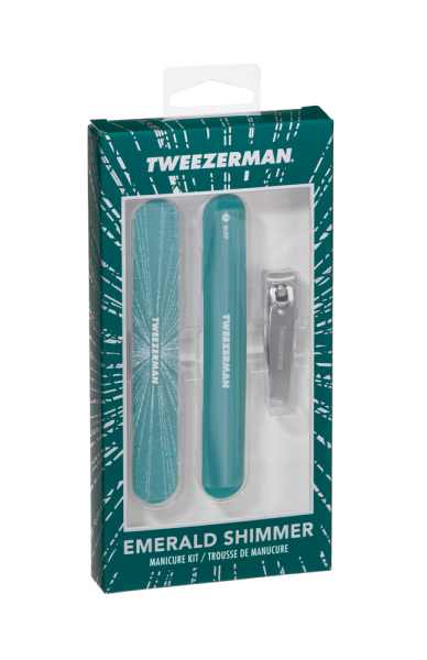 Tweezerman Emerald Shimmer Manikűrkészlet a tökéletes manikűrhöz